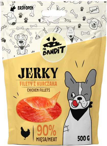 Mr. Bandit JERKY chicken fillets - деликатесно лакомство с пилешко за кучета