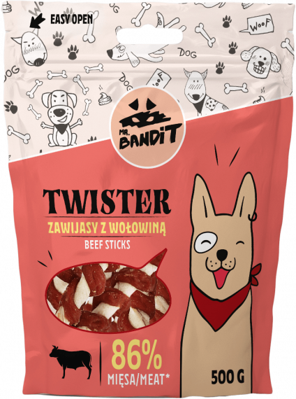 Mr. Bandit TWISTER beef sticks - деликатесно лакомство с телешко за кучета