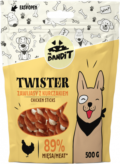  Mr. Bandit TWISTER chicken sticks - деликатесно лакомство със пилешко за кучета
