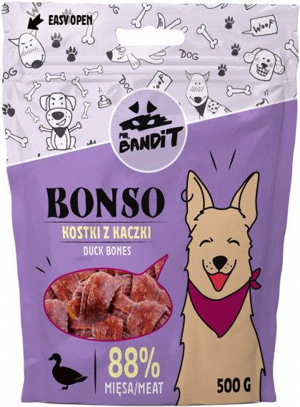 Mr. Bandit BONSO duck bones - деликатесно лакомство с патешко за кучета
