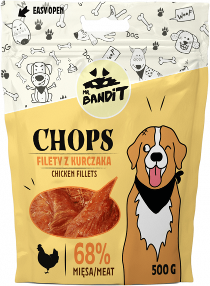  Mr. Bandit CHOPS chicken fillet - деликатесно лакомство с пилешко за кучета