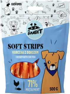 Mr. Bandit SOFT STRIPS chicken & cod - деликатесно лакомство с пилешко и риба треска за кучета