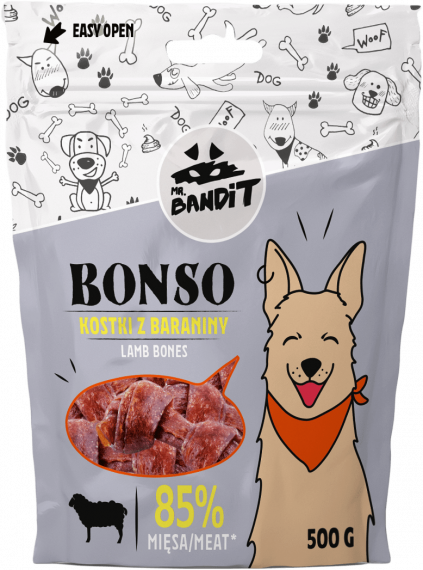 Mr. Bandit BONSO lamb bones - деликатесно лакомство с агнешко за кучета 500g