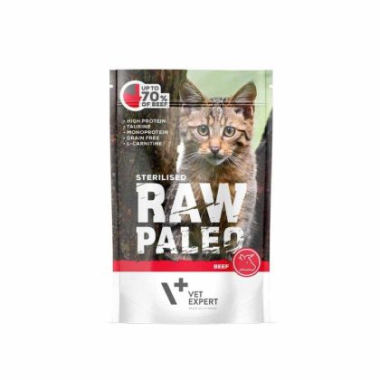 Пауч Raw Paleo Cat Sterilised Beef 12x100g