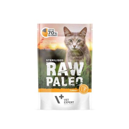 Пауч Raw Paleo Cat Sterilised Turkey 12x100g
