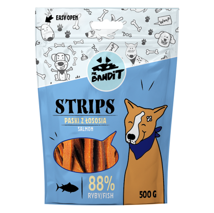 Mr. Bandit STRIPS paski z łososia 500g/ Salmon fish strips 500g