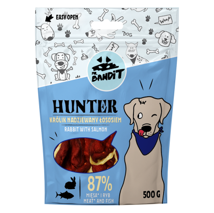Mr. Bandit HUNTER rabbit with salmon - деликатесно лакомство със заешко и сьомга за кучета 500g