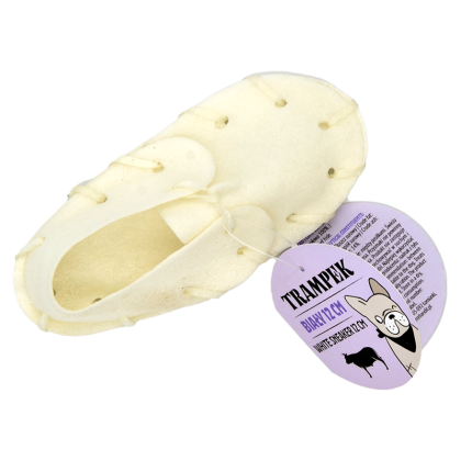 Mr. Bandit WHITE SNEAKER bone 7cm - кокал във формата на обувчица от телешка кожа за кучета 