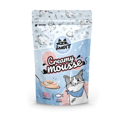 Mr. Bandit Creamy Mousse salmon - кремообразно лакомство за котки с вкус на сьомга 60 гр.