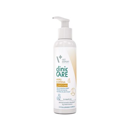 Vet Expert Clinic Care microBiome Hypo & OMEGA Conditioner 150 ml - Омекотяващ балсам за кучета и котки с отмиване за суха козина