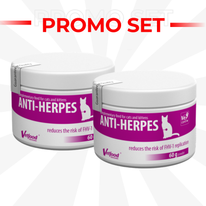 PROMO SET Vetfood Anti-Herpes - за предотвратяване симптомите на херпес вирус 60 гр.