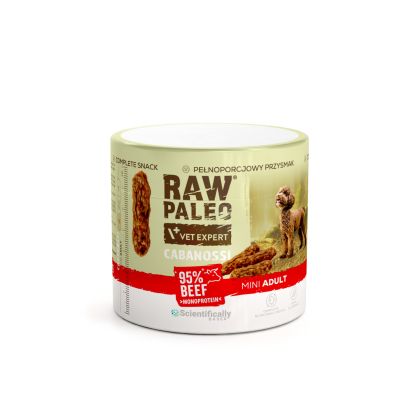 RAW PALEO Cabanossi Beef Mini 100g - пълноценно лакомство с наденица за кучета