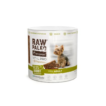 RAW PALEO Vital Pro Digestion Rabbit Mini 100g - хипоалергенно монопротеиново функционално лакомство