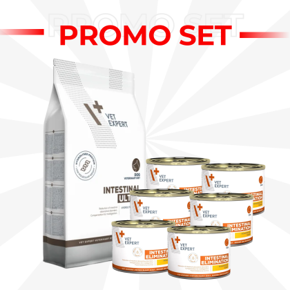 PROMO SET Vet Expert Intestinal Ultra Dog 2kg + Intestinal Elimination can 6x200