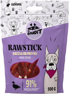 Mr. Bandit RAWSTICK duck sticks - деликатесно лакомство с патешко за кучета 500g